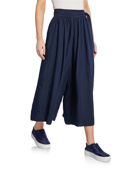 Vince Pleated Side Tie Culottes Neiman Marcus