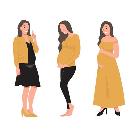 Pregnant Woman In Three Different Styles 1214552 Vector Art At Vecteezy