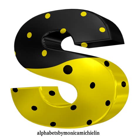 M Michielin Alphabets Yellow And Black Polka Dots Alphabet And Icons Png