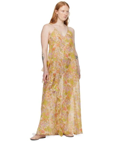 Kika Vargas Yellow Kate Maxi Dress In Natural Lyst