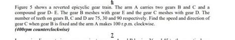 Solved 6 Figure 5 Shows A Reverted Epicyclic Gear Train The Chegg