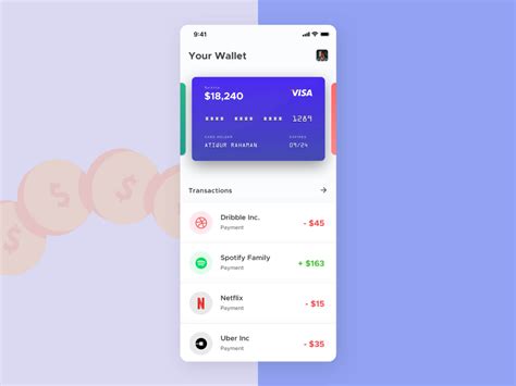 Mobile Wallet App Concept Uibundle