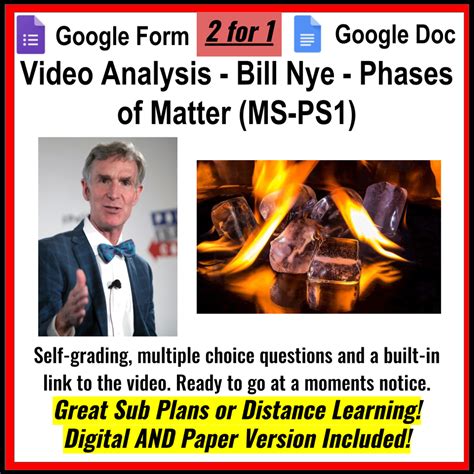 Bill Nye - Phases of Matter (MS-PS1) Google Form and Doc (2 in 1 ...