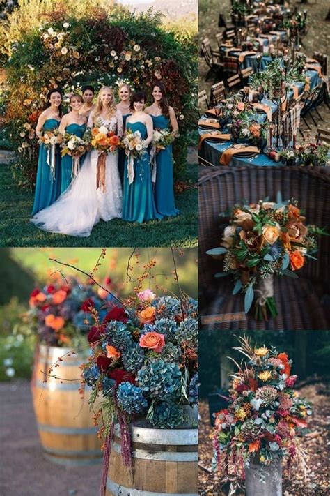 20 Dark Teal and Rust Orange Wedding Color Ideas for Fall | September wedding colors, Orange ...