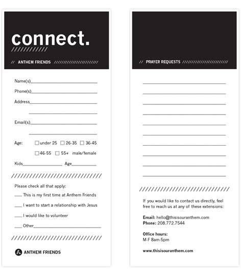 Church connection cards full color printing – Artofit