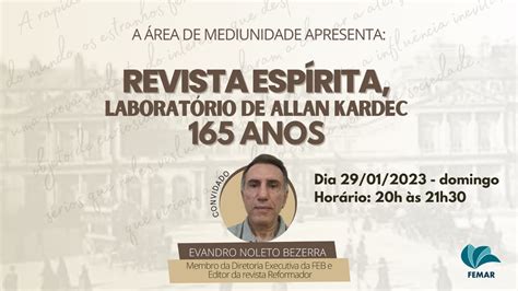 Live Especial Revista Espírita laboratório de Allan Kardec 165 anos