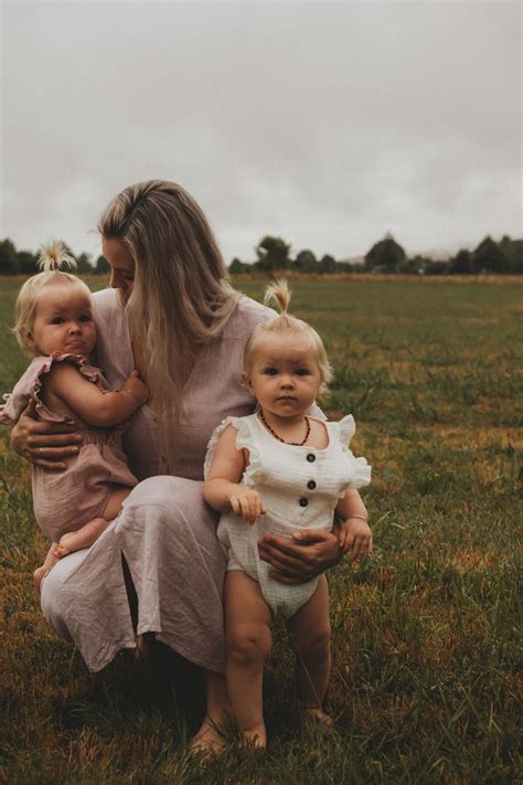 Twin Baby Girls Together With Their Mom Twin Girls Photography Twin