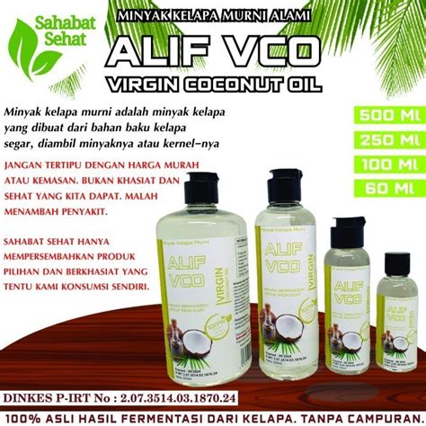 Jual Minyak Kelapa Murni Alif Vco Ml Ml Liter Virgin Coconut