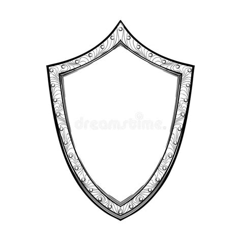 Early Medieval English Shield. Front View Stock Vector - Illustration ...