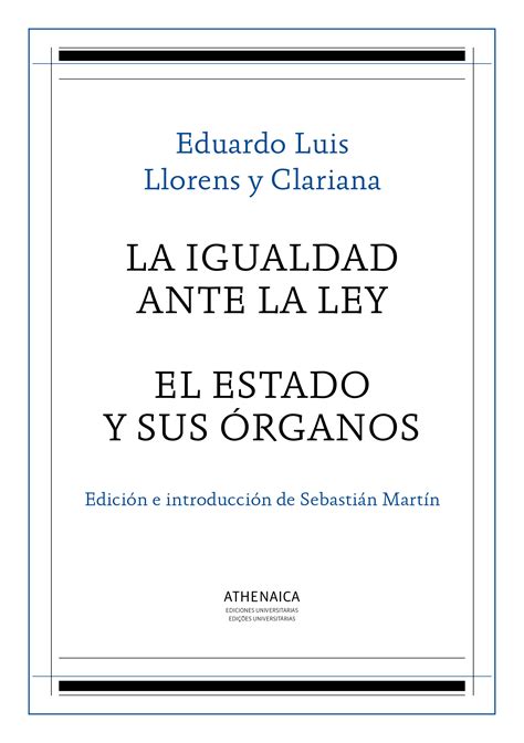 Librer A Dykinson La Igualdad Ante La Ley El Estado Y Sus Rganos