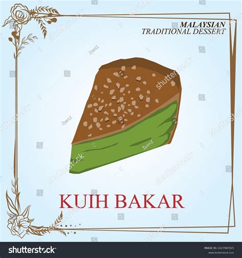 Kuih Bakar Malaysian Traditional Dessert Made Stock Vector Royalty