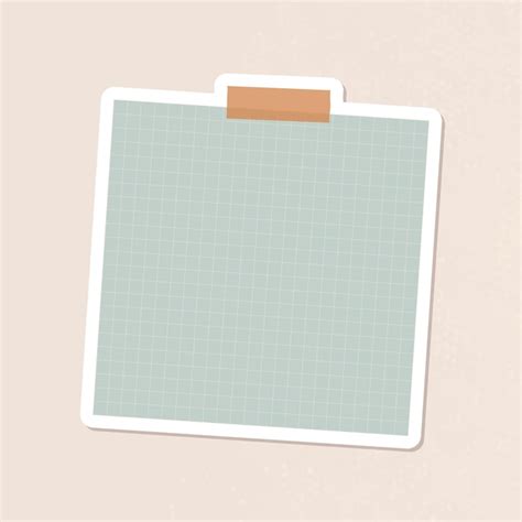 Free Vector Sage Green Grid Notepaper Journal Sticker Vector