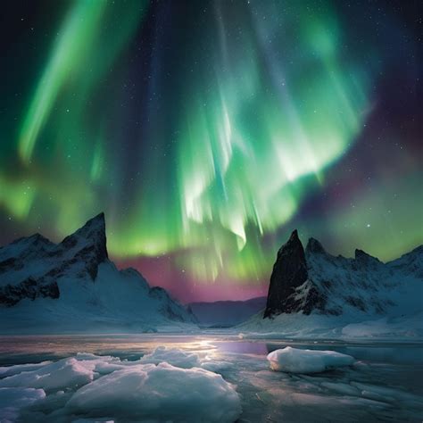 Premium AI Image A Picture Of A Snowy Landscape With The Aurora