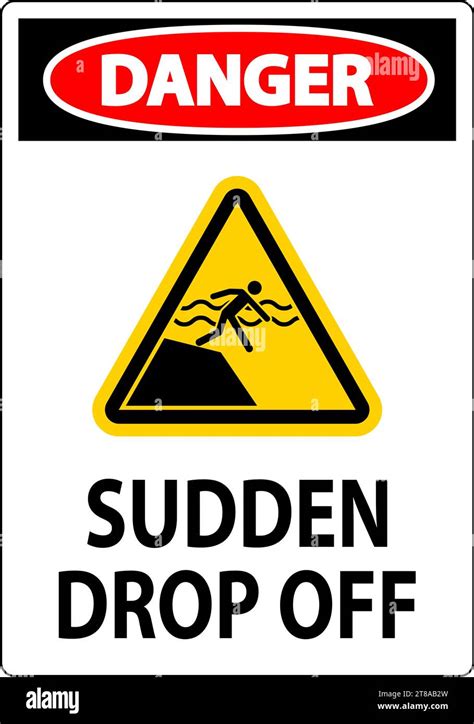 Danger Sign Sudden Drop Off Stock Vector Image Art Alamy