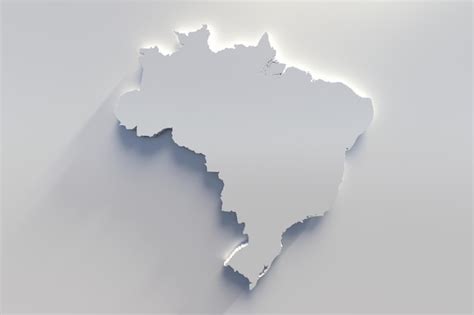 Premium Photo Extruded Map Of Brazil 3d Render