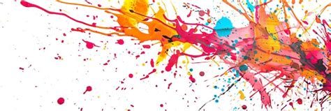 Vibrant Abstract Paint Splatter On White Background Premium Ai Generated Image