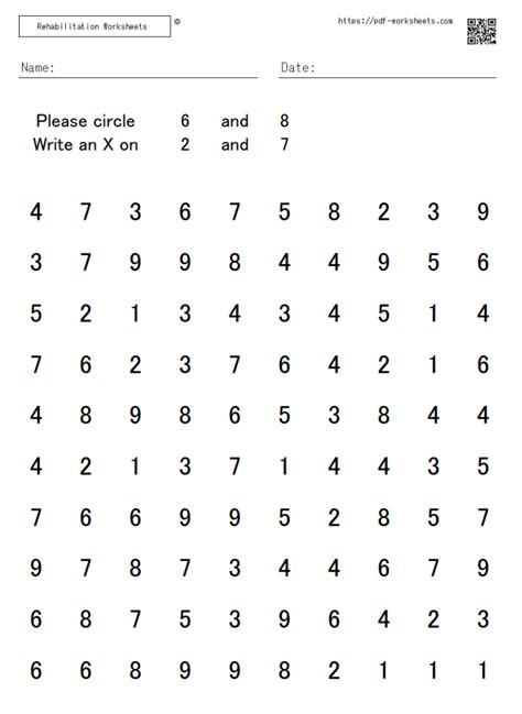 Stroop Task Sheets Rehabilitation Worksheets