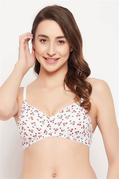 Buy Padded Non Wired Full Cup Cherry Print Multiway T Shirt Bra In