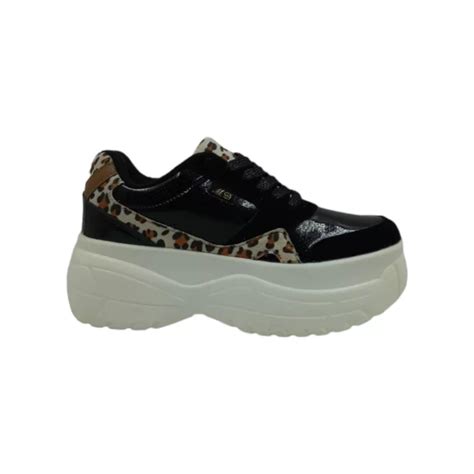 Generico Zapatilla Negra Print Plataforma Mujer