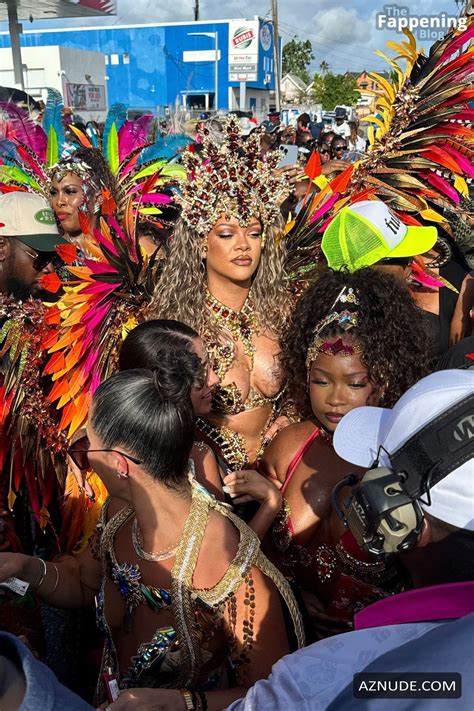 Rihanna Sexy Stuns In A Dazzling Bejeweled Bikini At Carnival Festival In Barbados Aznude