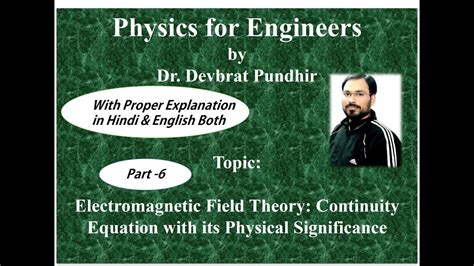 Electromagnetic Field Theory Continuity Equation With Its Physical Significance Youtube