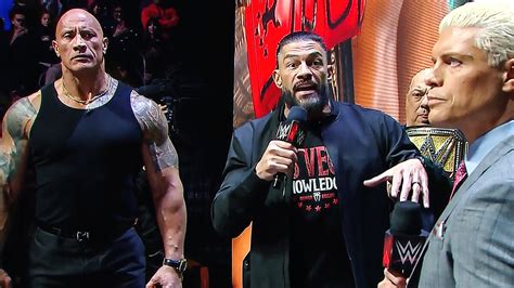 Full Segment The Rock Roman Reigns Cody Rhodes And Seth Freakin