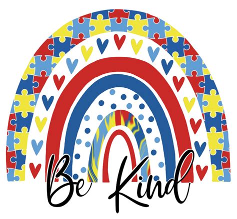 Be Kind Autism Rainbow Design Transfer Southern Dream Ga