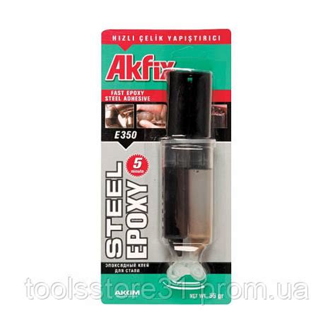 Купить Эпоксидный клей в шприце для стали Akfix Е350 (12 шт/ящ), цена ...