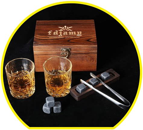 China Oem Whiskey Glass Piece Set Whiskey Stone Gift Set In Wooden