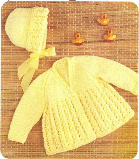 PDF Vintage Knitting Pattern Baby Matinee Coat And Bonnet DK Etsy