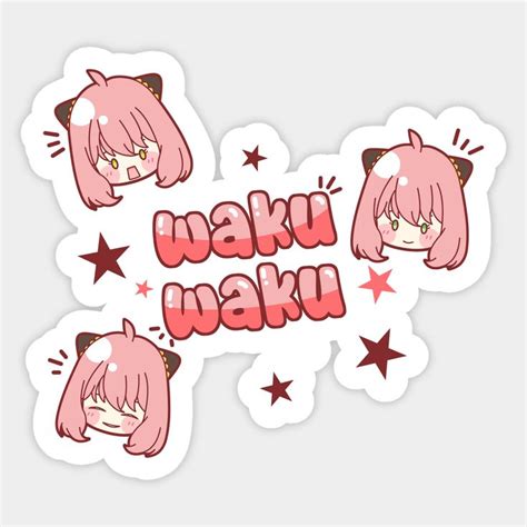 Cute Waku Waku Anya Sticker Cute Laptop Stickers Tumblr Stickers