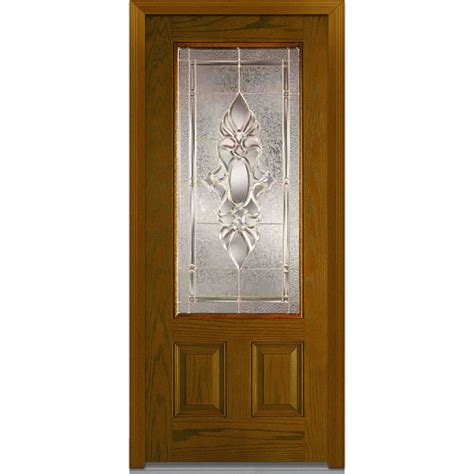 National Door Company Za R Fiberglass Oak Dark Walnut Right Hand