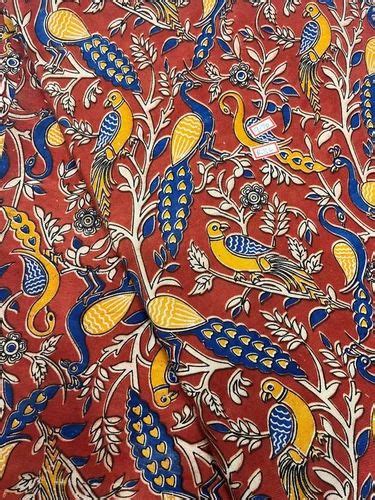 Handmade Kalamkari Vegetable Dye Silk Running Fabric At Rs Meter