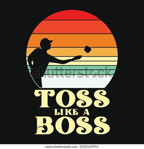 Toss Like Boss Retro Style Cornhole Stock Vector Royalty Free