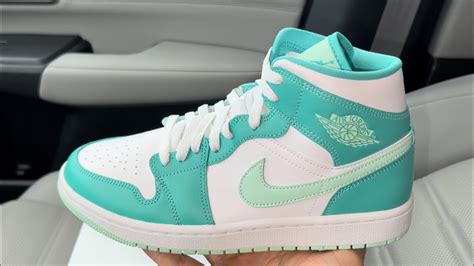 Jordan 1 Mid Washed Teal Womens Shoes YouTube