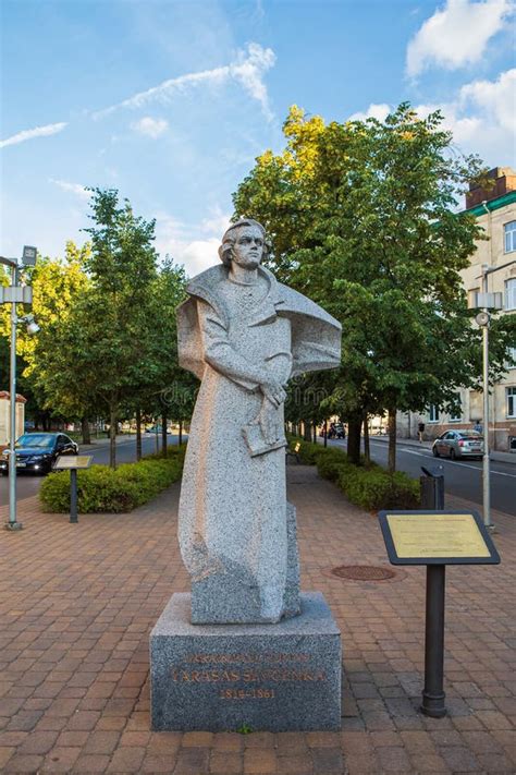 Granite Monument To Taras Shevchenko In Vilnius Editorial Photo Image