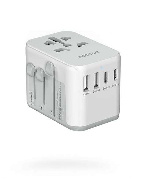 Universal Travel Adapter with 2 USB C and 2 USB A Ports (Fast Charging