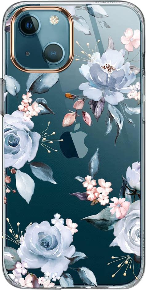 Luolnh Compatible With IPhone 13 Case With Flower For Girly Women