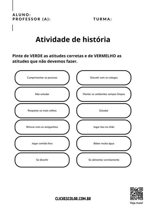 Atividade De Hist Ria Para Ano