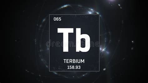 Terbium As Element 65 of the Periodic Table 3D Illustration on Silver ...