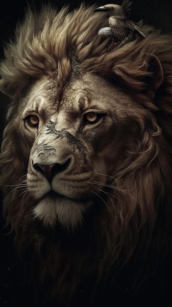 Premium Photo | Lion face wallpapers hd for iphone and android. download the free wallpapers for ...