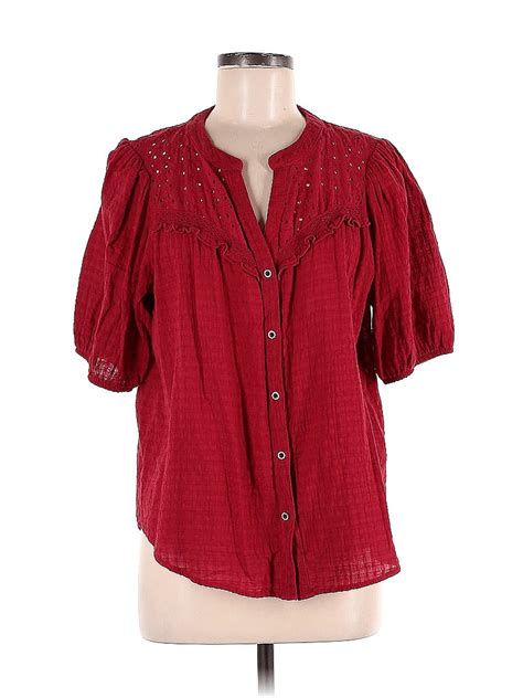 Knox Rose 100 Cotton Checkered Gingham Red Short Sleeve Button Down