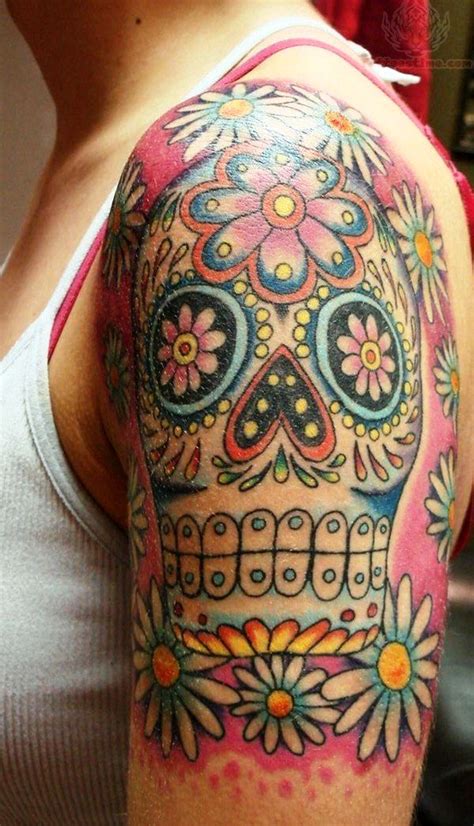 20 Sugar Skull Tattoo Designs For Womens Flawssy