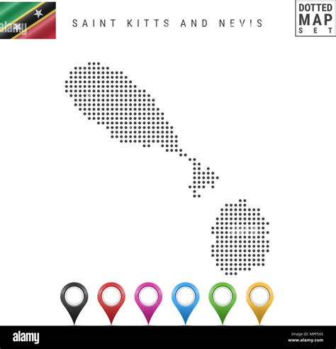 Vector Dotted Map Of Saint Kitts And Nevis Silhouette Of Saint Kitts And Nevis Saint Kitts And