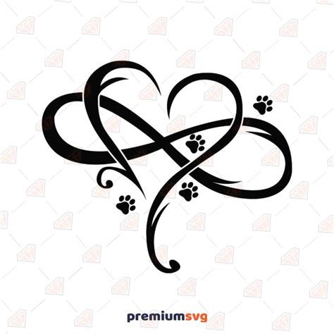 Paw Print Svg Infinity Heart Svg Cut File Premiumsvg