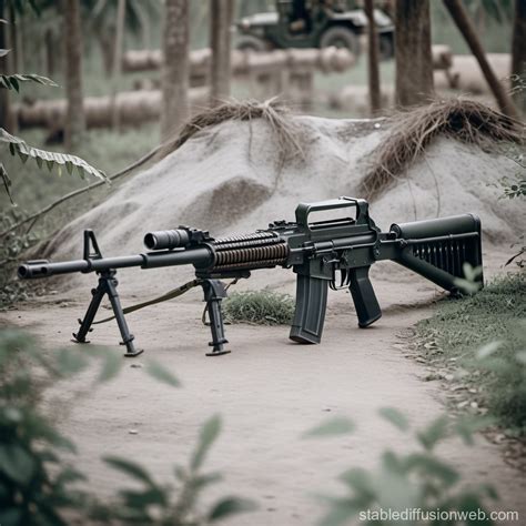 M60 Machine Gun In Vietnam War Stable Diffusion Online