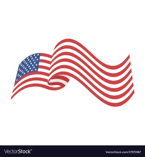 American Flag Wave Royalty Free Vector Image VectorStock