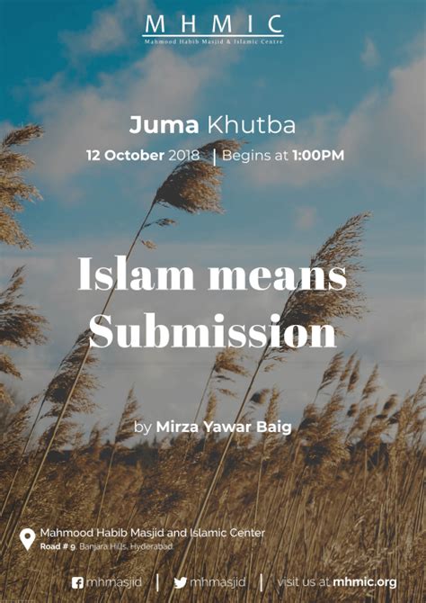 Islam Means Submission Khutba 2 Mahmood Habib Masjid And Islamic Centre