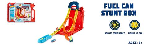 Amazon Hot Wheels Toy Car Set Track Builder Unlimited Playset Fuel Can Stunt Box 14