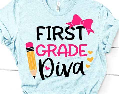 First Grade Diva Svg Girl 1st Grade Svg Back To School First Day Of